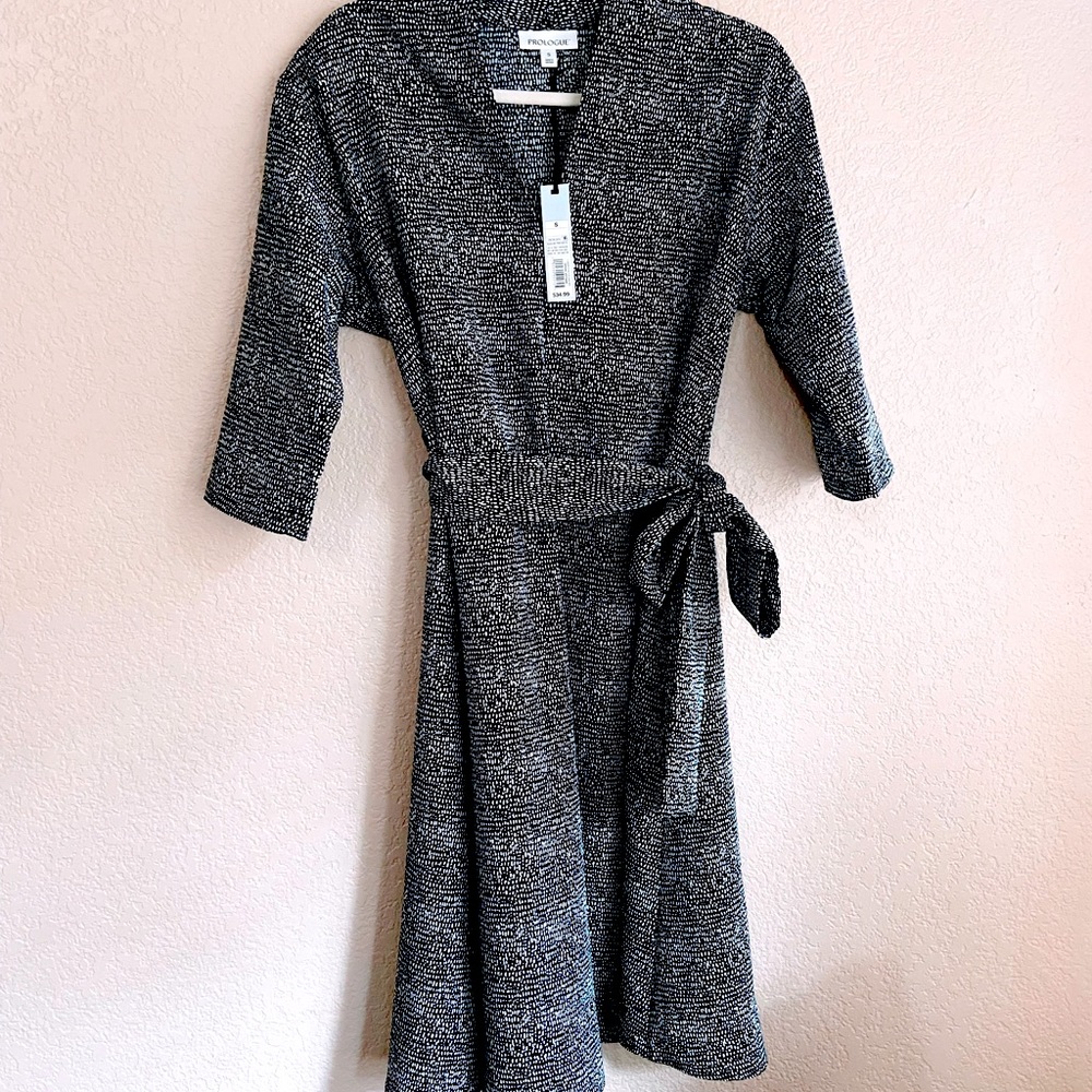 Black and white midi dress
